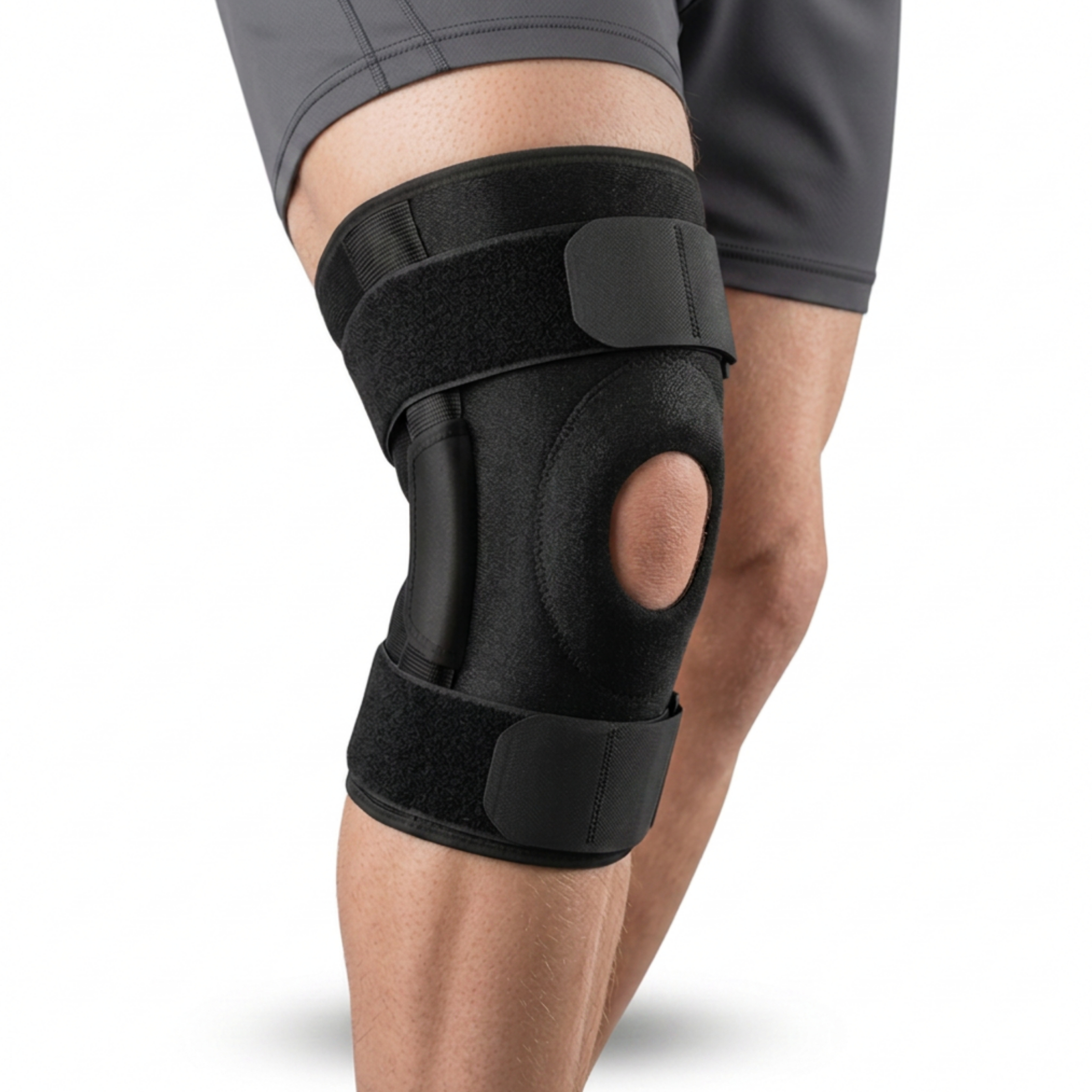 Hinged knee brace for anterior cruciate ligament injuries